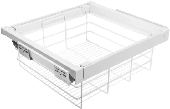 Drawer Elite with wire basket 900 mm with soft closing, baltas