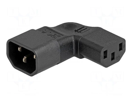 Adapter | IEC C13 female,IEC C14 male | angular | 10A | 250V