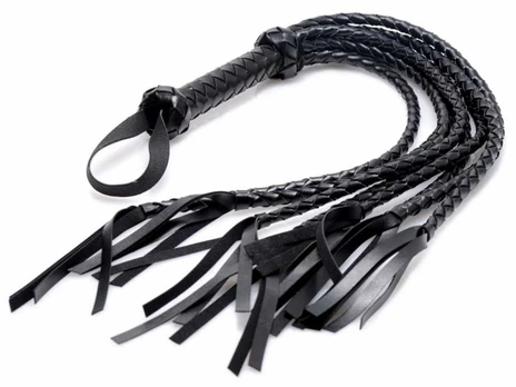 Xr Brands Master Series Braided Flogger PU Leather Juodas 34in Long Handle