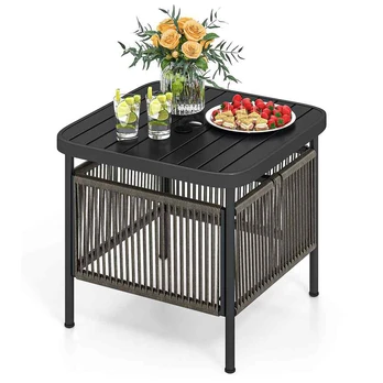 Bonideco Select Lauko stalas 56x56x49cm., juodos spalvos
