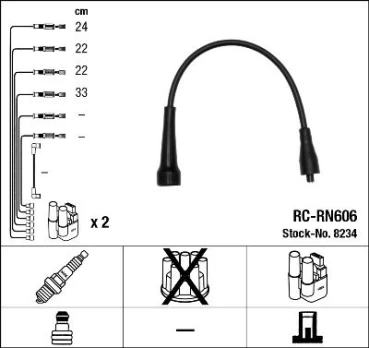 Uždegimo laido komplektas NGK 8234