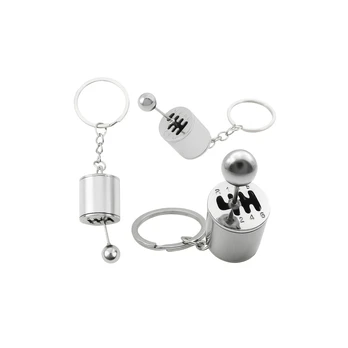 Lean Toys Metal Keychain Movable Gearbox Sidabrinis