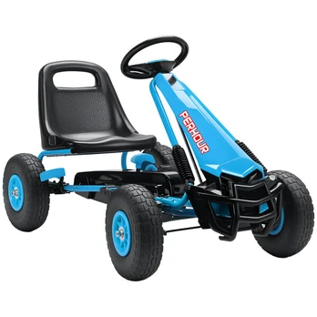 Vaikiškas pedalinis kartingas, 110x61x62 cm, mėlynas, plastikas