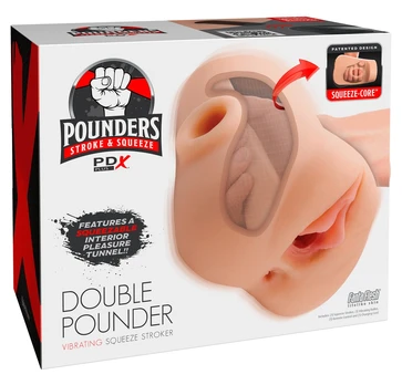 Pdx Plus pdxp Double Pounder Vibrating realistiškas masturbatorius