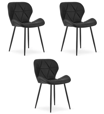 Kėdė Mango iš dirbtinės odos, juoda, 76,5 × 46 × 53 cm, 3 vnt.