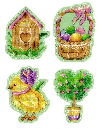 Cross stitch kit "Spring mood. Badges. Magnets" ST-1022