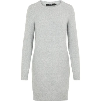 Midi suknelė moterims, Pilka, VMDOFFY LS O-NECK DR