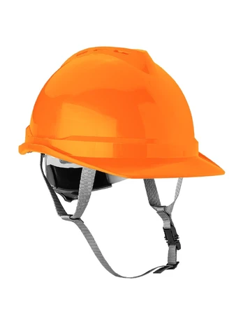 Neo Tools Pramoninis šalmas su smakro dirželiu, oranžinis
