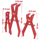 Žarnų užspaudimo replės 90°, 3 vnt, KS Tools kaina