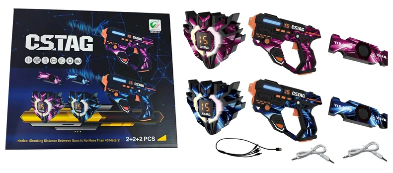 Laser Rifle Set with Shields and Belt Sensors