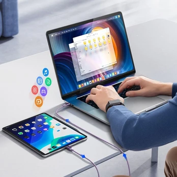 Orico CDX 60W 3A Power Delivery USB-C - USB-C 1m Cable - Violetinė