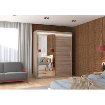 Sliding wardrobe with mirror and lighting LED TOM 180