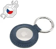 FIXED Leather dėklas skirtas AirTag, mėlynos spalvos