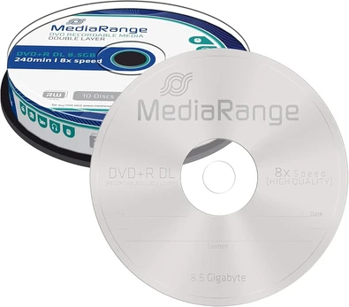 Mediarange mr466 dvd + dl 8x 8,5gb (10 vnt.)