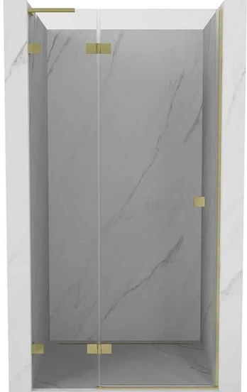 Dušo durys Mexen Lunar L, kairė, 70 cm, transparent/brushed auksinis