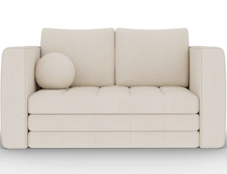 Kastol sofa bed, white chenille, Modern, White