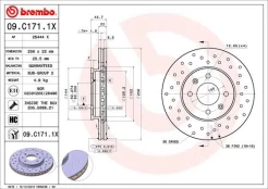Stabdžių diskas BREMBO 09.C171.1X kaina