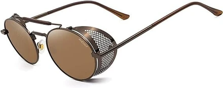 Andoilt Steampunk apvalūs akiniai nuo saulės UV400