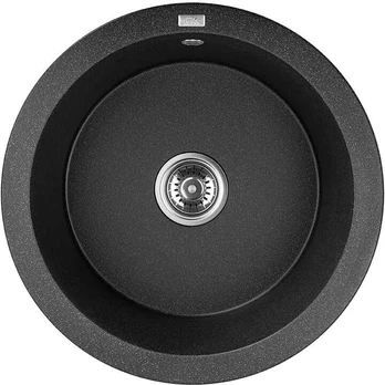 Granitinė virtuvinė plautuvė Laveo Dafne SBD_788Y, Juodas