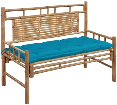 Sodo suoliukas su pagalvėle, 120cm, bambukas