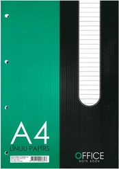 Rašomasis popierius, A4, linija, 100 lapų, 70 gsm, su skylutėmis šone