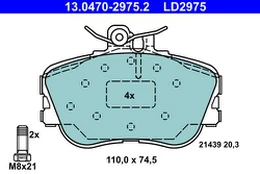 ATE 13.0470-2975.2 Brake pad set