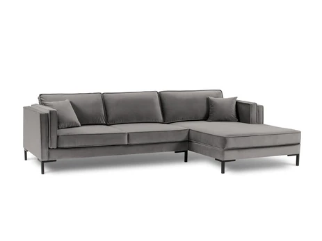 Kampinė sofa Luis 5, šviesiai pilka/juoda