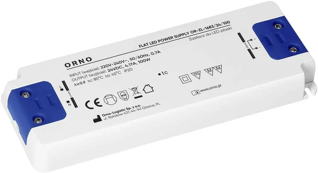 Orno Maitinimo šaltinis LED płaski, 24V, 100W, IP20