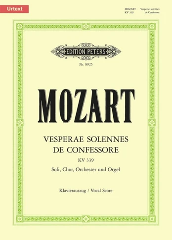 Vesperae solennes de Confessore K.339 (Vocal Score)