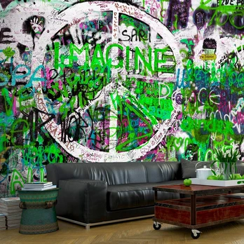 Artgeist Fototapetas - Green Graffiti