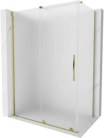 Dušo kabina Mexen Velar, 160 x 90 cm, Gold/matinis stiklas