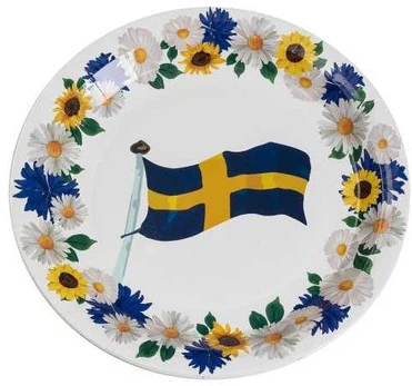 Hisabjoker Ab Svensk flag tallerkner, 18 cm