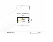 LED juostos profilis BEGTON12, neanoduotas aliuminis, 3m