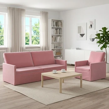 Sofa Sofos komplektas 2 vnt. Rožinė Aksomas