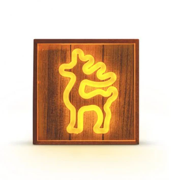 TelForceone Neon Wood Frame LED DEER šiltas baltas FLNW01 Forever Light