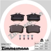 Stabdžių trinkelių rinkinys, diskinis stabdys ZIMMERMANN 20961.172.1 kaina