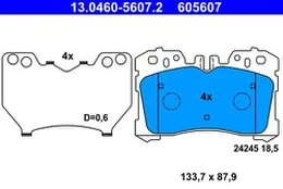 ATE 13.0460-5607.2 Brake pad set