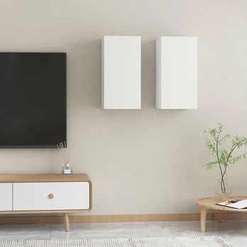 Televizoriaus spintelės, 2vnt.,, baltos, 30,5x30x60cm, mdp
