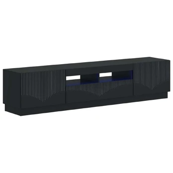 5 dalių LED televizoriaus stovas Juoda Apdirbta mediena
