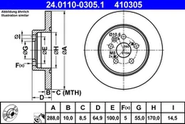 ATE 24.0110-0305.1 Brake Disc