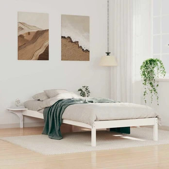 Lovos rėmas su šoninėmis stalelėmis Balta 90 x 210 cm