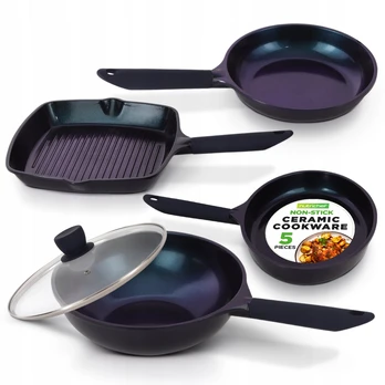 NUTRICHEF keraminių keptuvių rinkinys, 5 vnt., 28 × 7,5 cm ir 28 × 14 cm