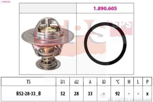 Termostatas, aušinimo skystis EPS 1.880.928