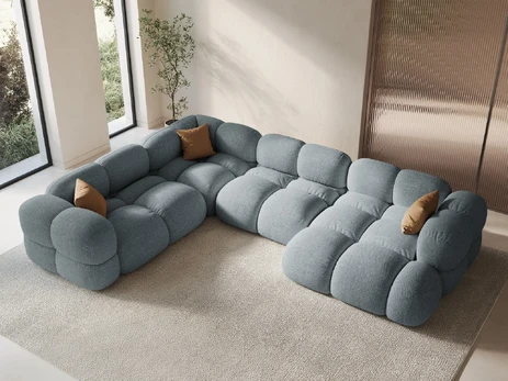 Panoramic Left Corner Sofa, "Loretto", 5 Seats, 345x250x68 Made in Europe