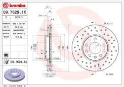 Stabdžių diskas BREMBO 09.7629.1X kaina
