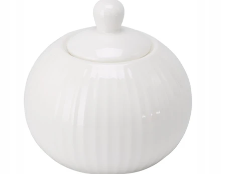 Porcelianinė cukrinė BONE RIBBED, baltos sp., 310 ml