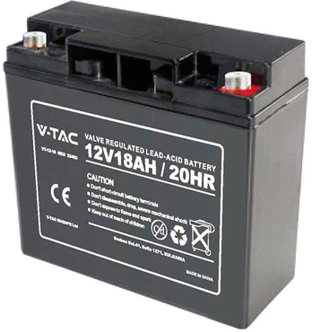 V-TAC 12V 18Ah gelio akumuliatorius, 5 metai garantija