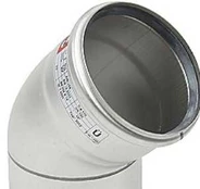 Blücher bøjn. 45.0° 160mm - m.O-ring. syrefast RF