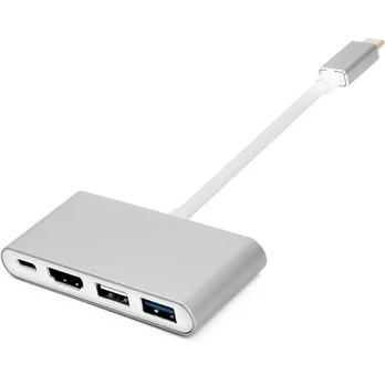 Adapteris USB C-HDMI,4xUSB 2.0/3.0,USB C