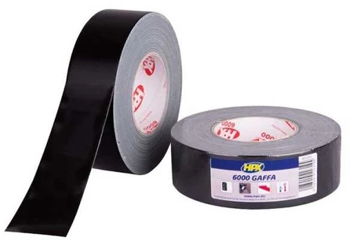 Usorteret Gaffa 6000 tape sort, 50mm x 25m
